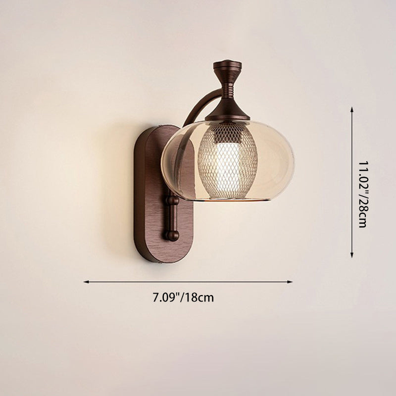 Glass Lampshade Aluminum Hardware LED Wall Sconce Lamp