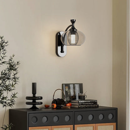 Glass Lampshade Aluminum Hardware LED Wall Sconce Lamp