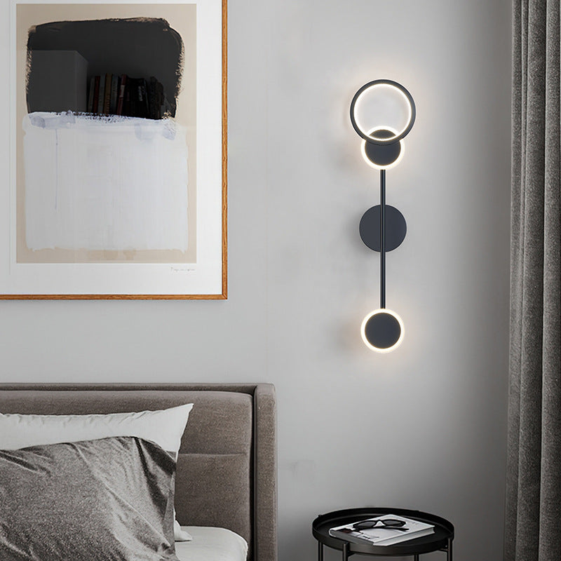 Art Deco Round Acrylic Aluminum Iron LED Wall Sconce Lamp