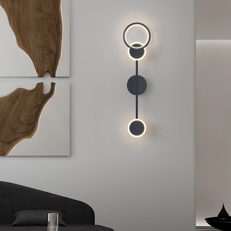Art Deco Round Acrylic Aluminum Iron LED Wall Sconce Lamp