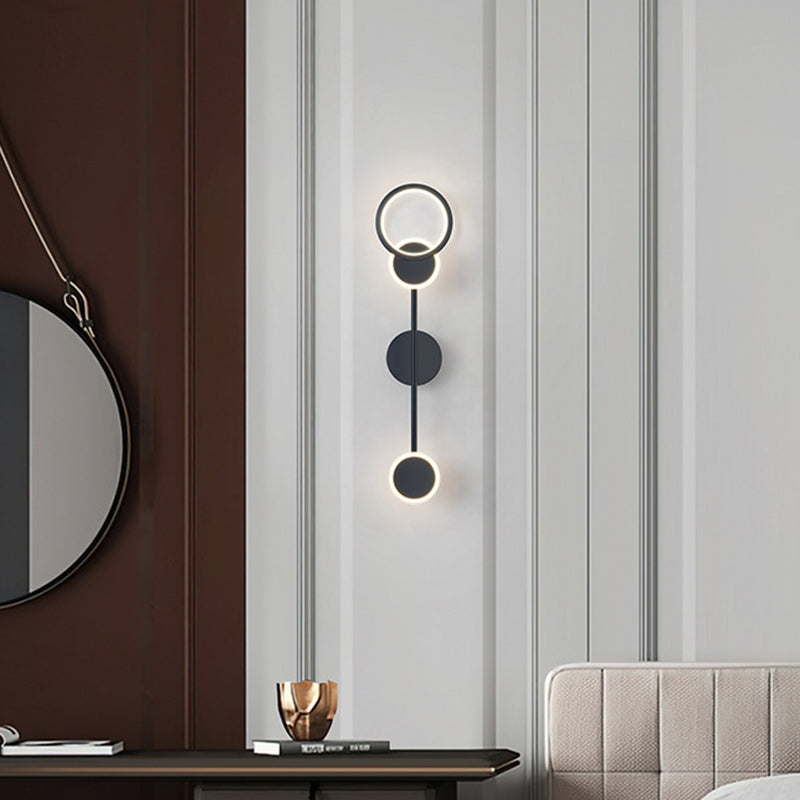 Art Deco Round Acrylic Aluminum Iron LED Wall Sconce Lamp