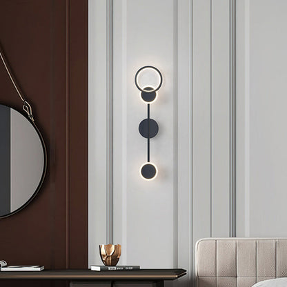 Art Deco Round Acrylic Aluminum Iron LED Wall Sconce Lamp