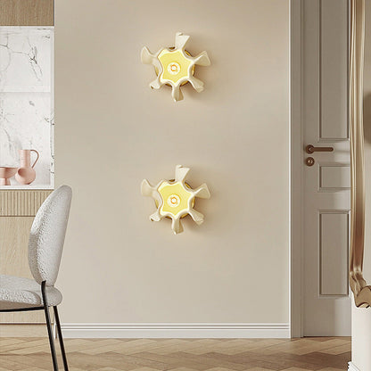 Cream Petal Iron Resin Lampshade 1 - Light Wall Sconce Lamp