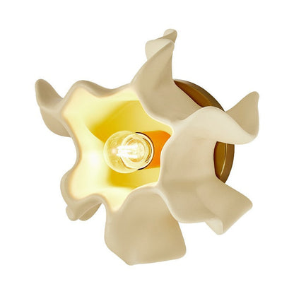 Cream Petal Iron Resin Lampshade 1 - Light Wall Sconce Lamp