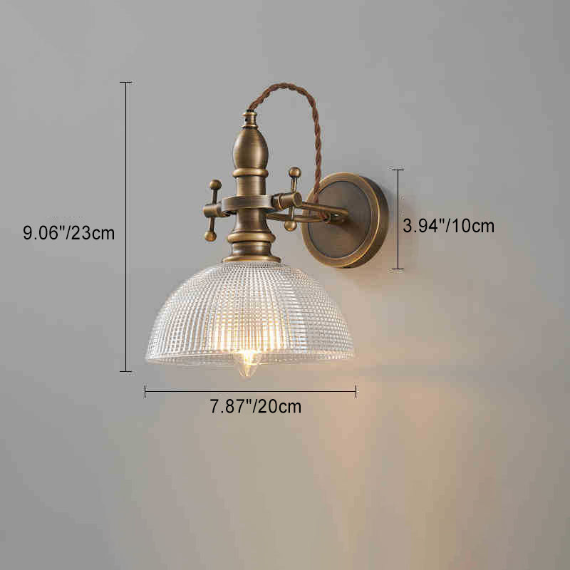 Hat Full Copper Glass Lampshade 1 - Light Wall Sconce Lamp