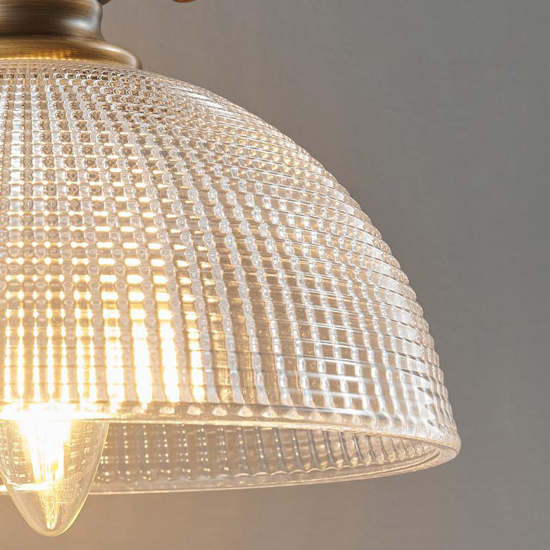 Hat Full Copper Glass Lampshade 1 - Light Wall Sconce Lamp