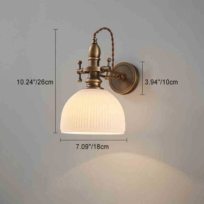 Hat Full Copper Glass Lampshade 1 - Light Wall Sconce Lamp