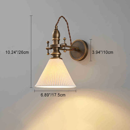 Hat Full Copper Glass Lampshade 1 - Light Wall Sconce Lamp