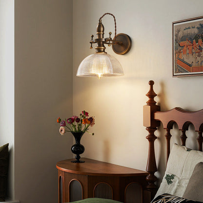 Hat Full Copper Glass Lampshade 1 - Light Wall Sconce Lamp