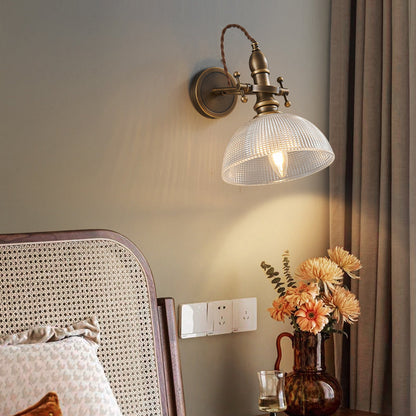 Hat Full Copper Glass Lampshade 1 - Light Wall Sconce Lamp