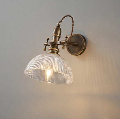 Hat Full Copper Glass Lampshade 1 - Light Wall Sconce Lamp