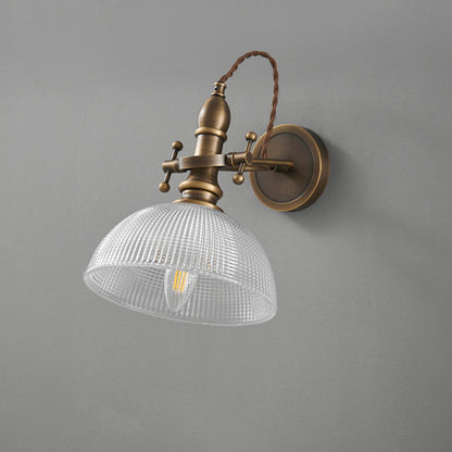 Hat Full Copper Glass Lampshade 1 - Light Wall Sconce Lamp