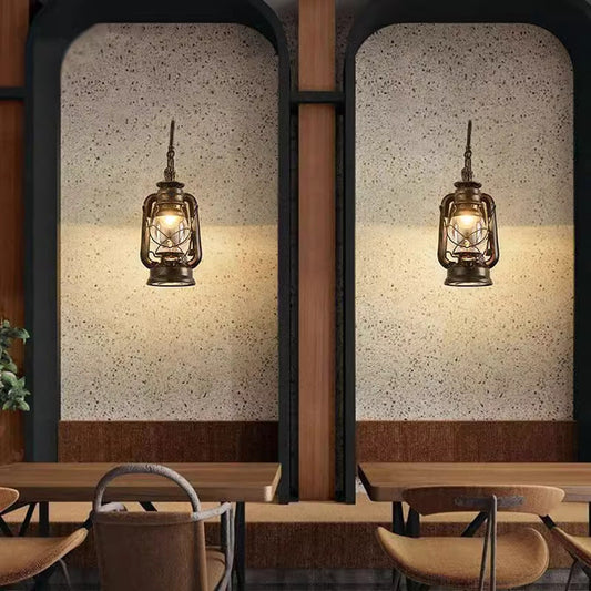 Glass Iron Lampshade 1/2 - Light Wall Sconce Lamp