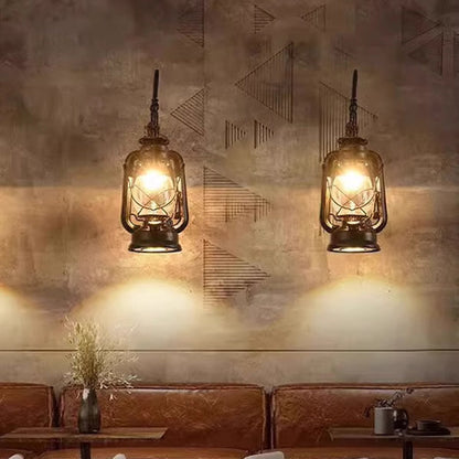 Glass Iron Lampshade 1/2 - Light Wall Sconce Lamp