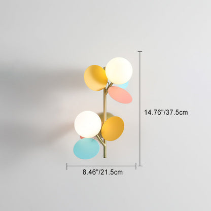 Leaves Glass Lampshade Iron 1/2 - Light Wall Sconce Lamp
