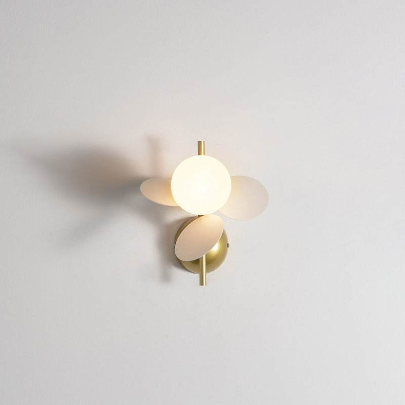 Leaves Glass Lampshade Iron 1/2 - Light Wall Sconce Lamp