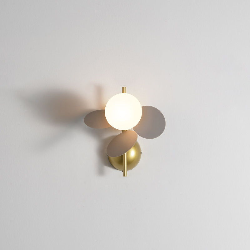 Leaves Glass Lampshade Iron 1/2 - Light Wall Sconce Lamp