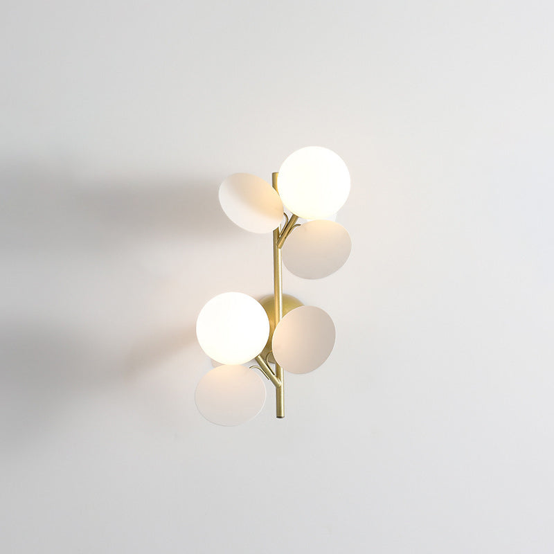 Leaves Glass Lampshade Iron 1/2 - Light Wall Sconce Lamp