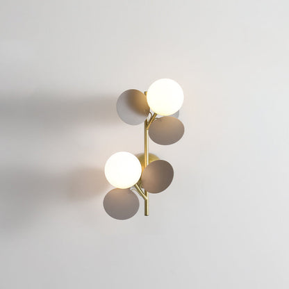 Leaves Glass Lampshade Iron 1/2 - Light Wall Sconce Lamp