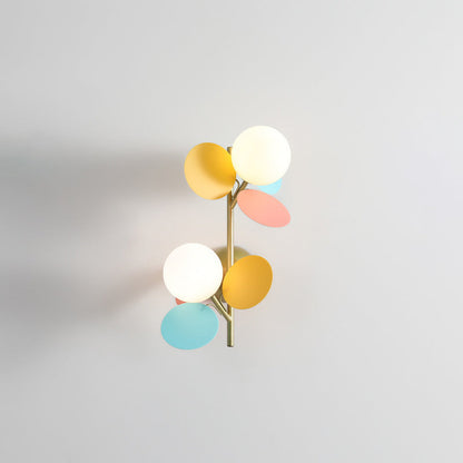 Leaves Glass Lampshade Iron 1/2 - Light Wall Sconce Lamp