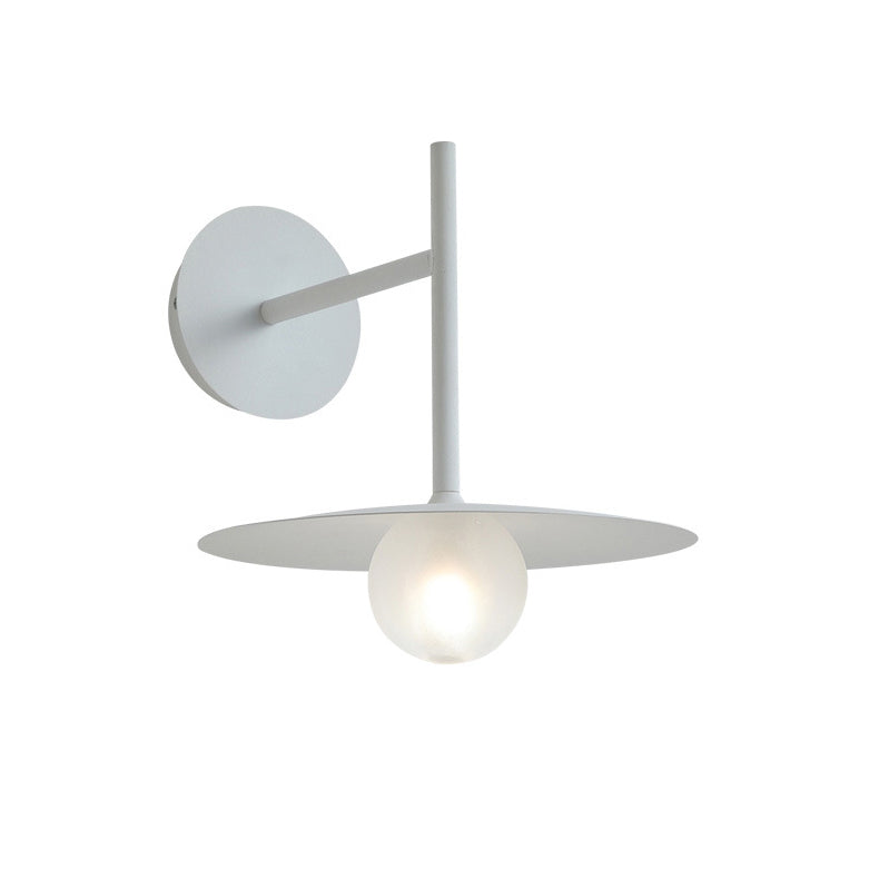 Simplicity Glass Lampshade Iron 1 - Light Wall Sconce Lamp