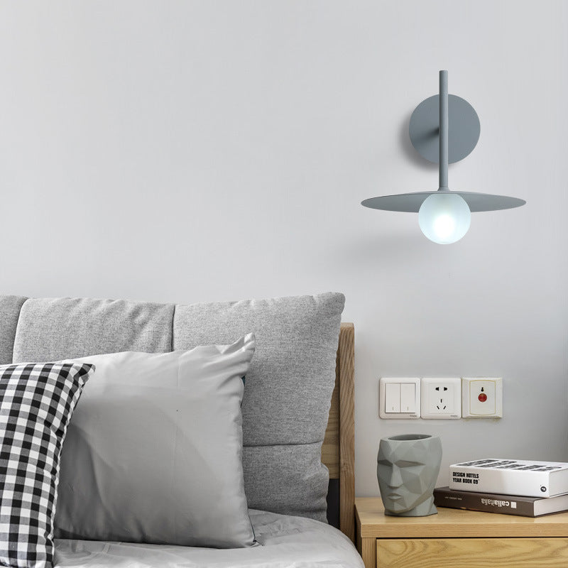 Simplicity Glass Lampshade Iron 1 - Light Wall Sconce Lamp