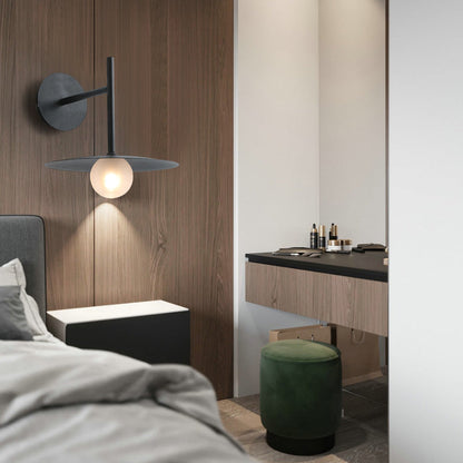 Simplicity Glass Lampshade Iron 1 - Light Wall Sconce Lamp