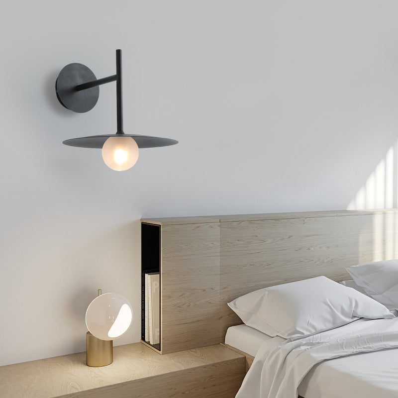 Simplicity Glass Lampshade Iron 1 - Light Wall Sconce Lamp