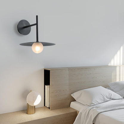 Simplicity Glass Lampshade Iron 1 - Light Wall Sconce Lamp
