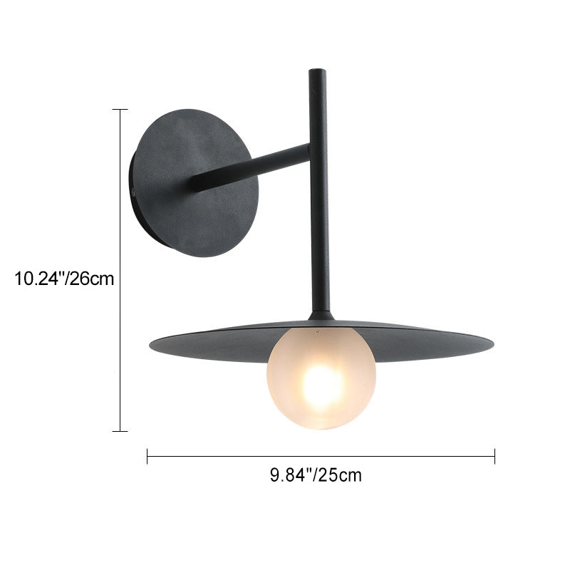 Simplicity Glass Lampshade Iron 1 - Light Wall Sconce Lamp