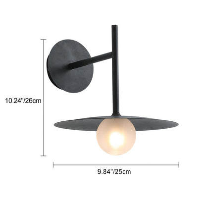 Simplicity Glass Lampshade Iron 1 - Light Wall Sconce Lamp