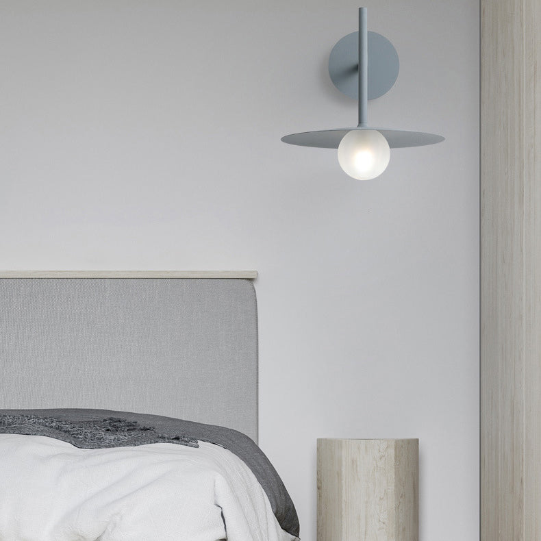 Simplicity Glass Lampshade Iron 1 - Light Wall Sconce Lamp