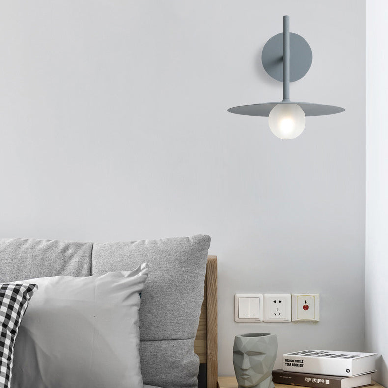 Simplicity Glass Lampshade Iron 1 - Light Wall Sconce Lamp
