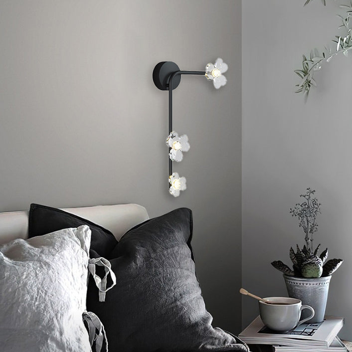 Deco Flowers Acrylic Iron Lampshade LED Wall Sconce Lamp