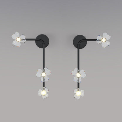 Deco Flowers Acrylic Iron Lampshade LED Wall Sconce Lamp