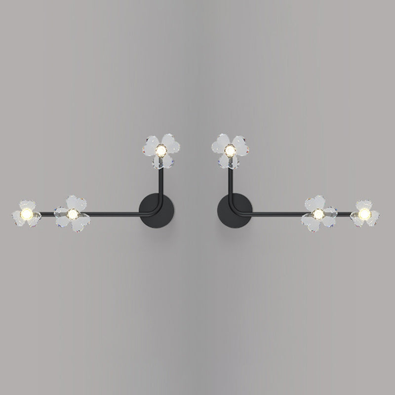 Deco Flowers Acrylic Iron Lampshade LED Wall Sconce Lamp