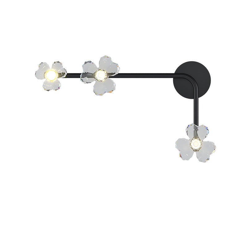 Deco Flowers Acrylic Iron Lampshade LED Wall Sconce Lamp