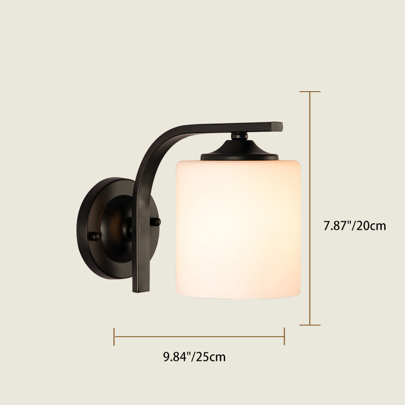 Simplicity Glass Lampshade Iron 1 - Light Wall Sconce Lamp