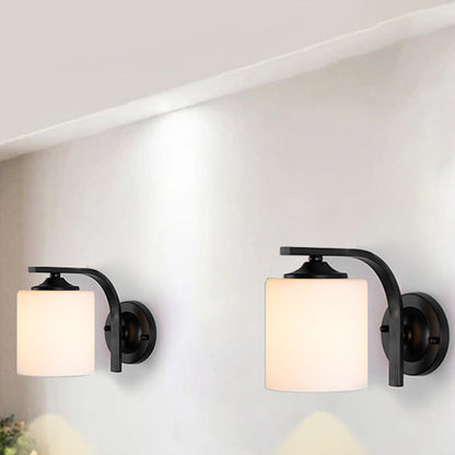 Simplicity Glass Lampshade Iron 1 - Light Wall Sconce Lamp
