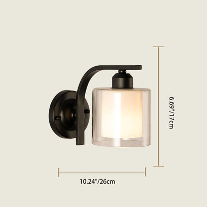 Simplicity Glass Lampshade Iron 1 - Light Wall Sconce Lamp