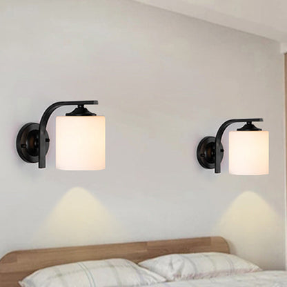 Simplicity Glass Lampshade Iron 1 - Light Wall Sconce Lamp