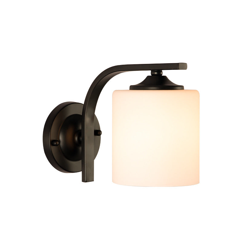 Simplicity Glass Lampshade Iron 1 - Light Wall Sconce Lamp