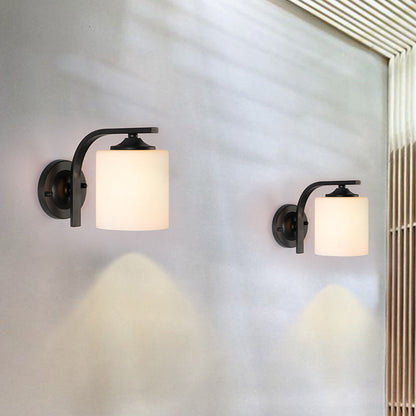 Simplicity Glass Lampshade Iron 1 - Light Wall Sconce Lamp