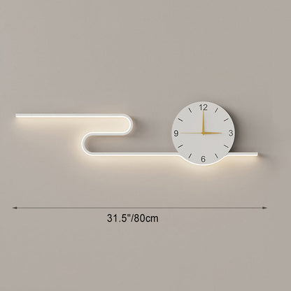 Long Clock Iron Acrylic Lampshade LED Wall Sconce Lamp