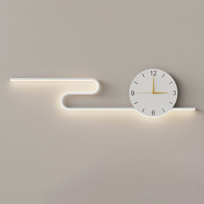Long Clock Iron Acrylic Lampshade LED Wall Sconce Lamp