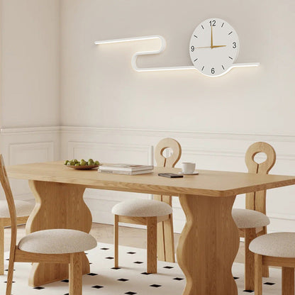 Long Clock Iron Acrylic Lampshade LED Wall Sconce Lamp