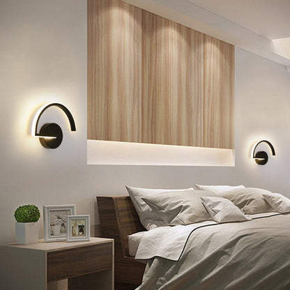 Semicircle Hardware Iron Lampshade LED Wall Sconce Lamp