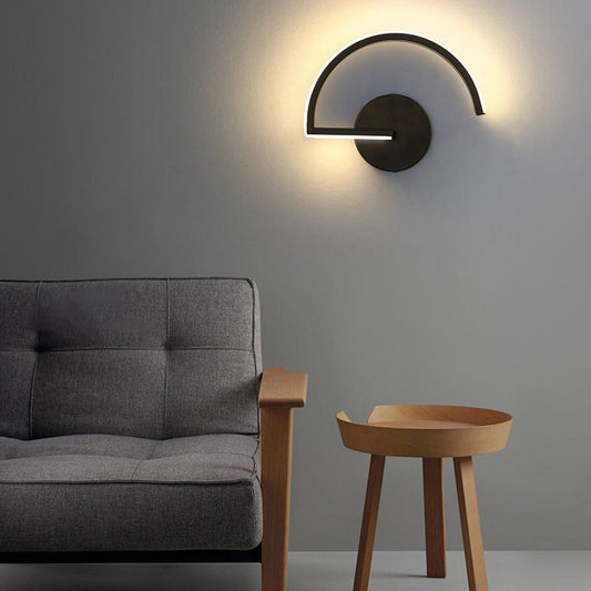 Semicircle Hardware Iron Lampshade LED Wall Sconce Lamp
