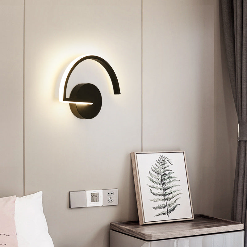 Semicircle Hardware Iron Lampshade LED Wall Sconce Lamp