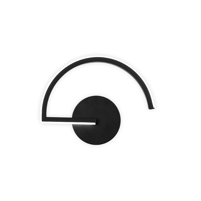 Semicircle Hardware Iron Lampshade LED Wall Sconce Lamp